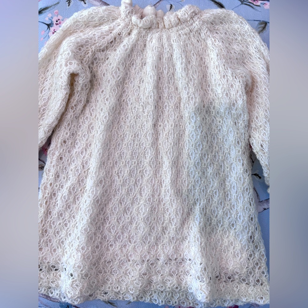 Mademoiselle à SOHO kids dress. Size 24 months. Cream with golden threads.